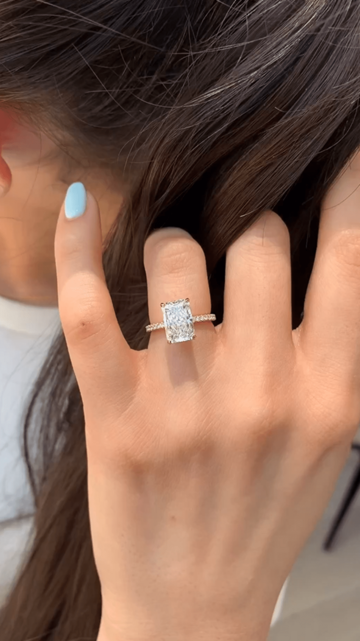 2 Carat Radiant Cut Engagement Ring with Pave Diamond Band - Mivaan Fine Jewelry