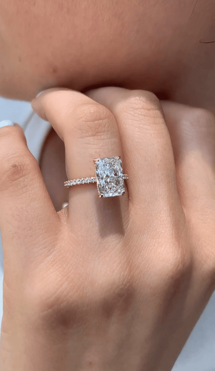 2 Carat Radiant Cut Engagement Ring with Pave Diamond Band - Mivaan Fine Jewelry