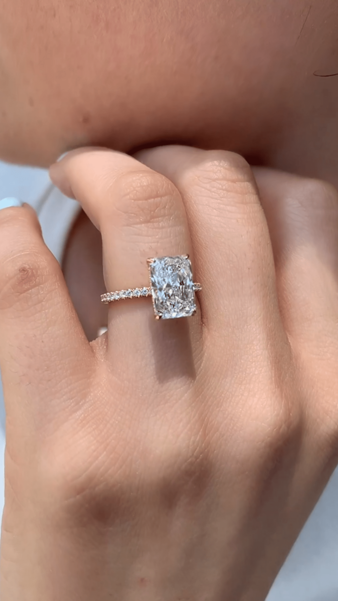 2 Carat Radiant Cut Engagement Ring with Pave Diamond Band - Mivaan Fine Jewelry