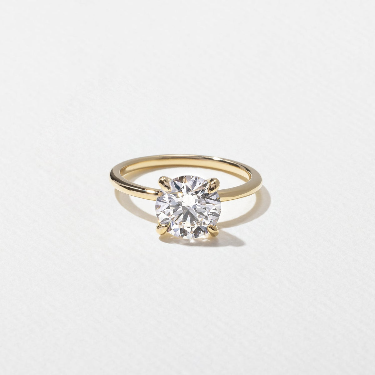 2 Carat Round Cut Lab Grown Diamond Solitaire Ring in Solid Gold - Mivaan Fine Jewelry