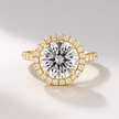 2.00 CT Round Halo Diamond Engagement Ring – Classic Gold Setting - Mivaan Fine Jewelry
