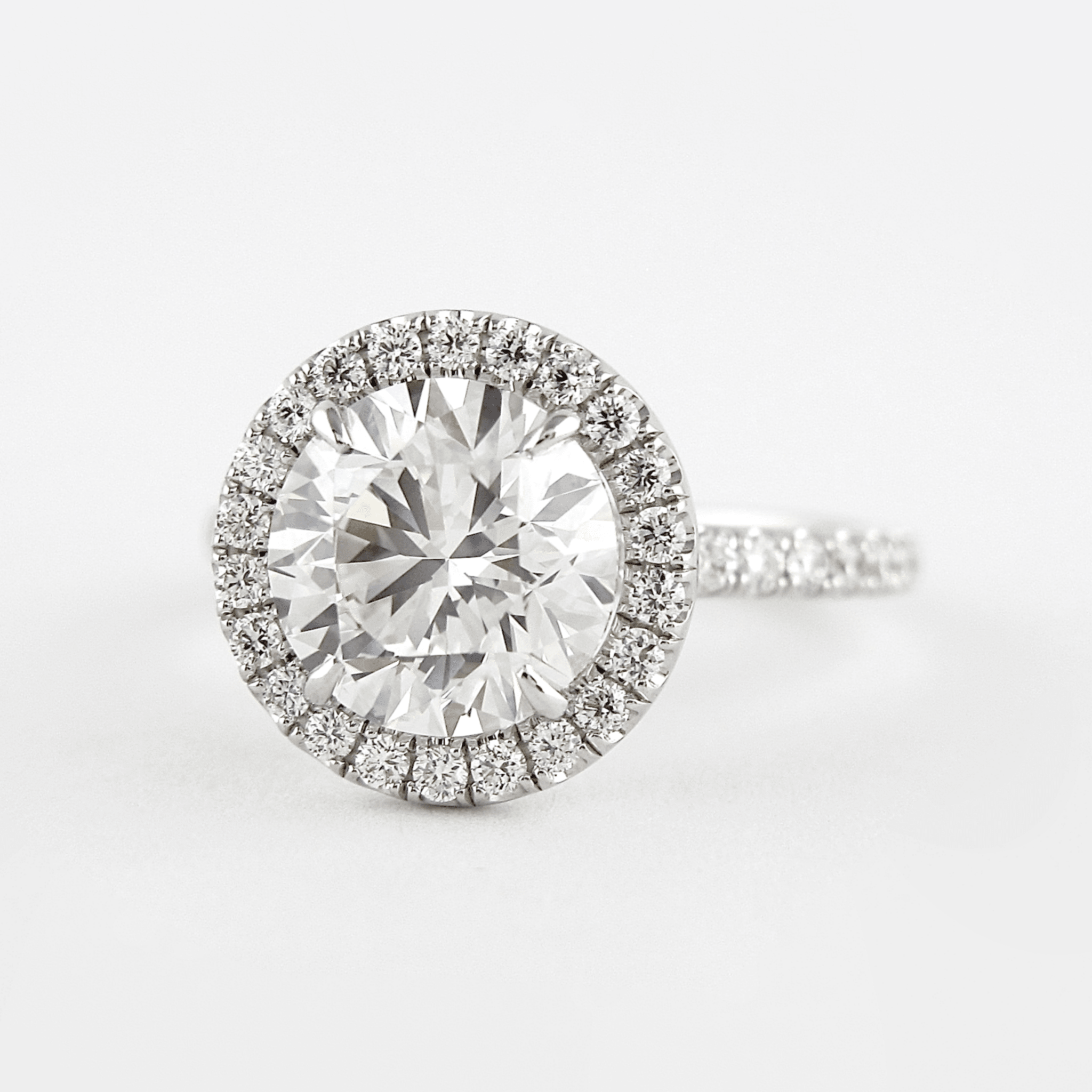 2.00 CT Round Halo Diamond Engagement Ring – Classic Gold Setting - Mivaan Fine Jewelry