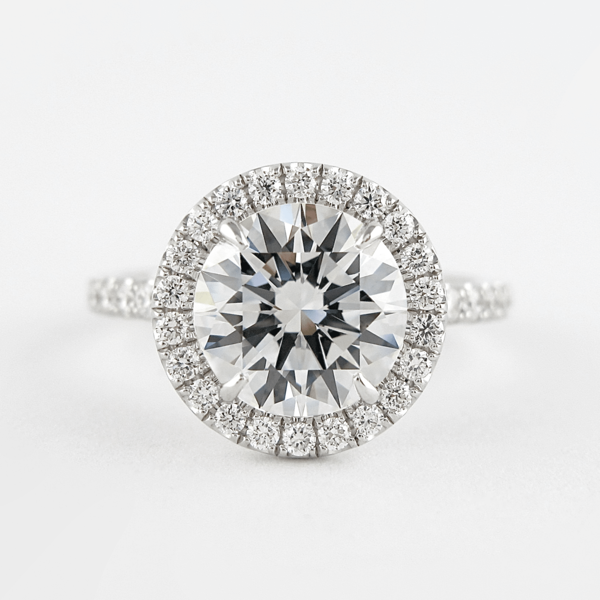 2.00 CT Round Halo Diamond Engagement Ring – Classic Gold Setting - Mivaan Fine Jewelry