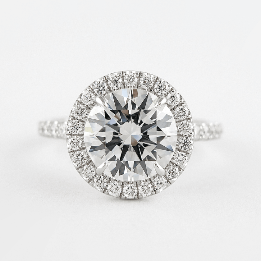 2.00 CT Round Halo Diamond Engagement Ring – Classic Gold Setting - Mivaan Fine Jewelry
