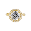 2.00 CT Round Halo Diamond Engagement Ring – Classic Gold Setting - Mivaan Fine Jewelry