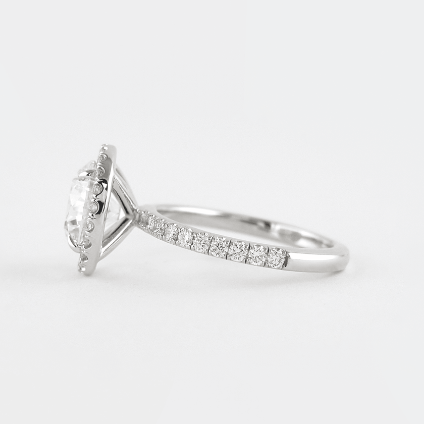 2.00 CT Round Halo Diamond Engagement Ring – Classic Gold Setting - Mivaan Fine Jewelry