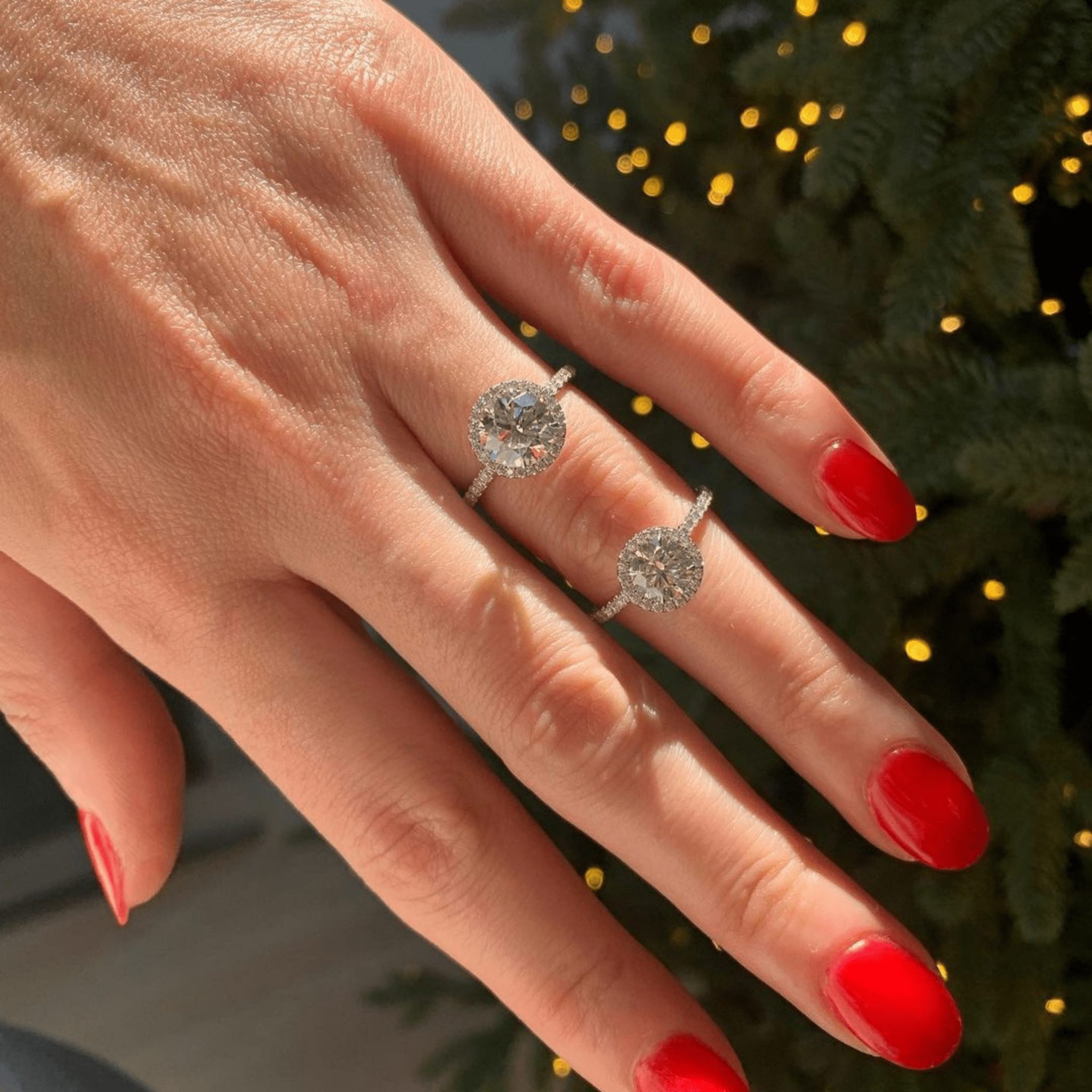 2.00 CT Round Halo Diamond Engagement Ring – Classic Gold Setting - Mivaan Fine Jewelry