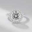 2.00 CT Round Halo Diamond Engagement Ring – Classic Gold Setting - Mivaan Fine Jewelry