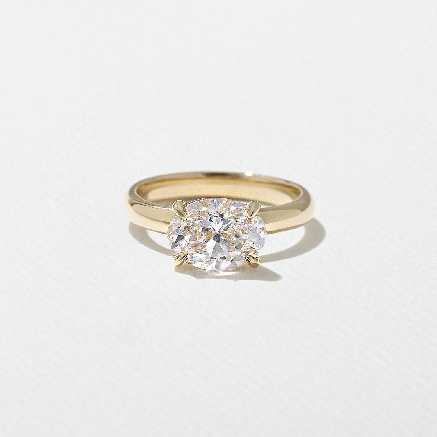 2.05 Carat Oval Cut Lab Grown Diamond Solitaire Ring in Solid Gold