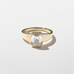 2.10 Carat Emerald Cut Lab Grown Diamond Half Bar Set Ring in 14K Solid Gold - Mivaan Fine Jewelry