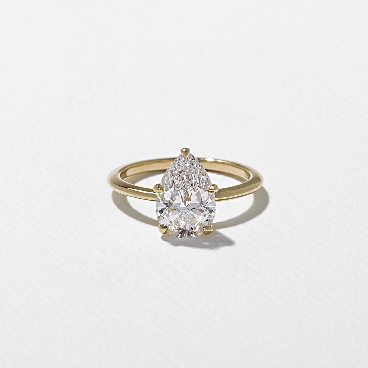 2.15 Carat Pear Cut Lab Diamond Solitaire Ring in 14K Solid Gold - Mivaan Fine Jewelry