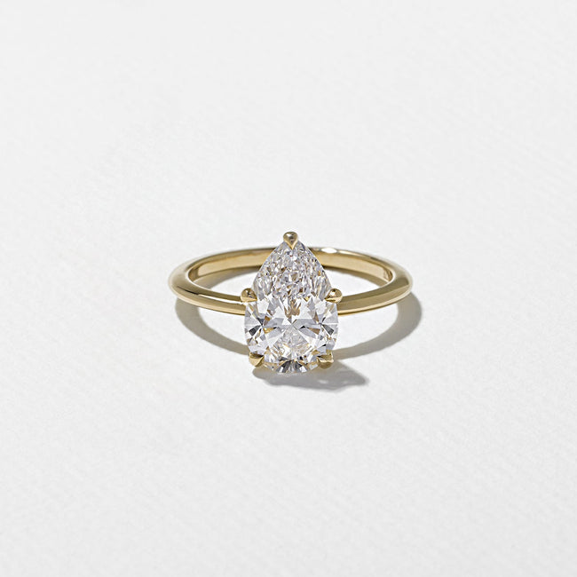 2.15 Carat Pear Cut Lab Diamond Solitaire Ring in 14K Solid Gold - Mivaan Fine Jewelry