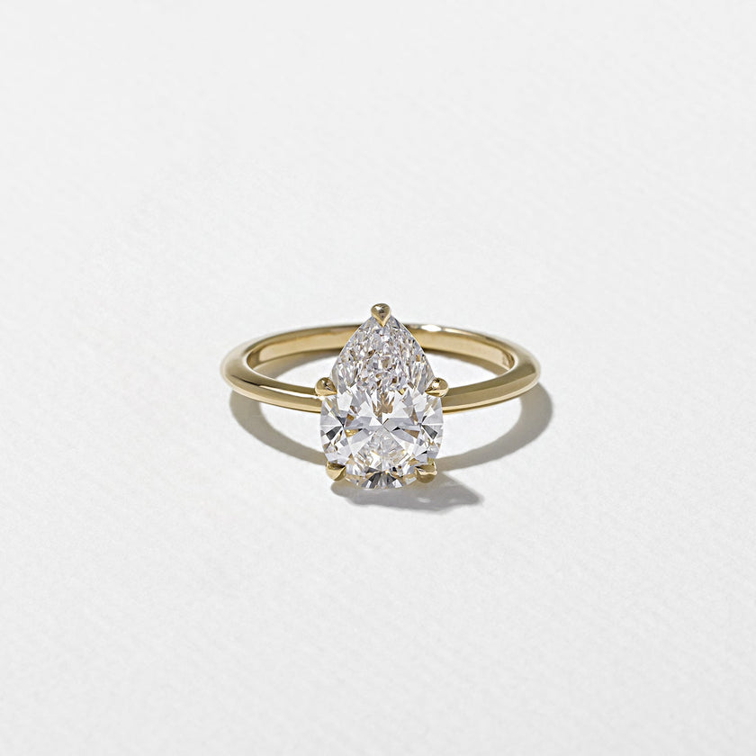 2.15 Carat Pear Cut Lab Diamond Solitaire Ring in 14K Solid Gold - Mivaan Fine Jewelry
