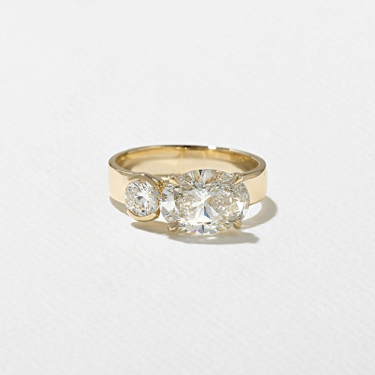 2.30 Carat Oval Cut Lab Diamond Dual Stone Ring in Solid Gold - Mivaan Fine Jewelry