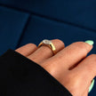2.5 Carat East West Emerald Cut Lab Grown Diamond Engagement Ring - Mivaan Fine Jewelry