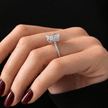 2.5 Carat Elongated Cushion Lab Grown Diamond Ring Pave Band - Mivaan Fine Jewelry