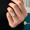 2.5 Carat Elongated Cushion Lab Grown Diamond Ring Pave Band - Mivaan Fine Jewelry