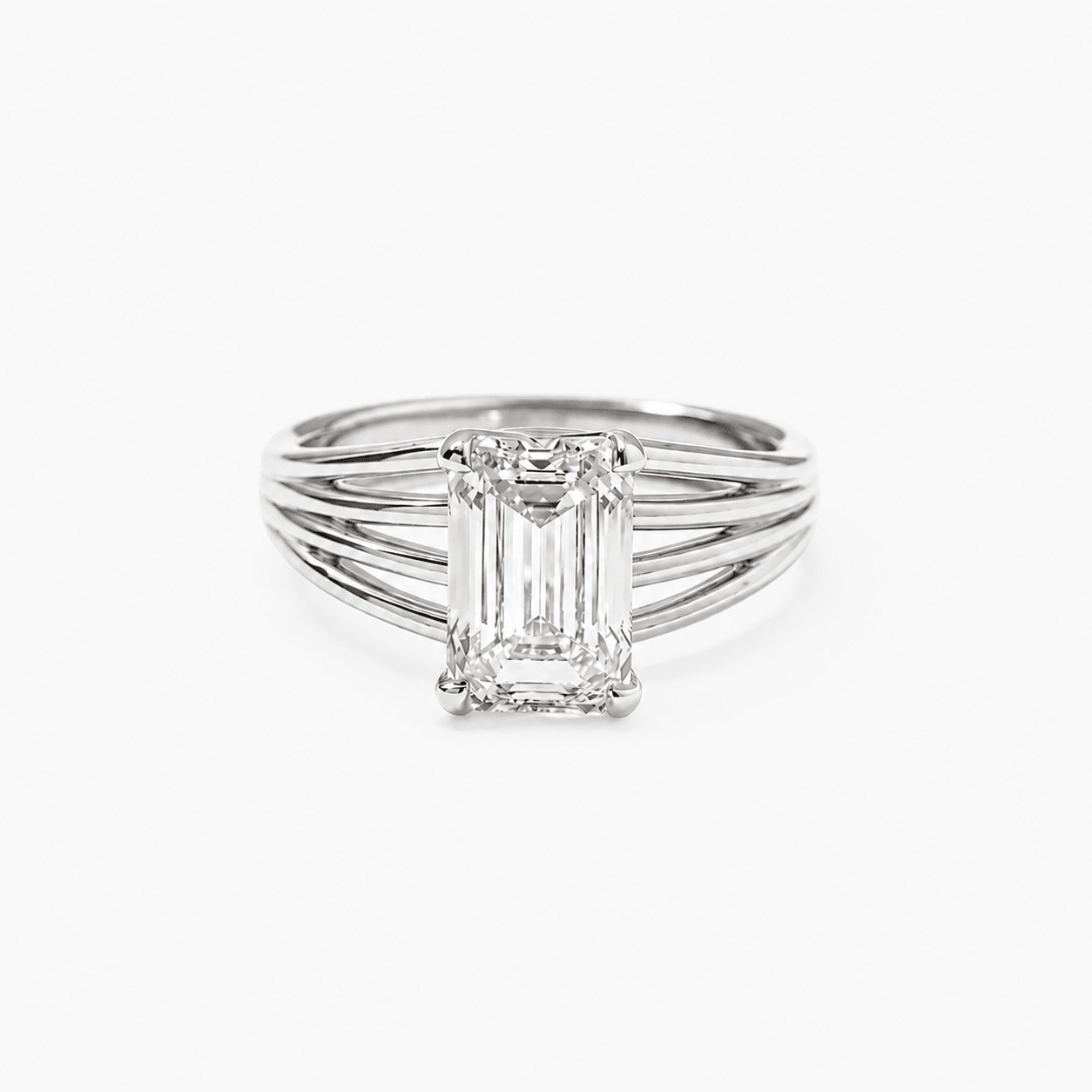 2.50 Carat Emerald Cut Lab Diamond Solitaire Ring - Mivaan Fine Jewelry