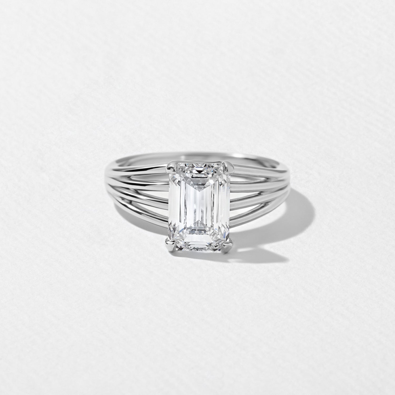 2.5 Carat Emerald Cut Lab Diamond Solitaire Ring - Mivaan Fine Jewelry