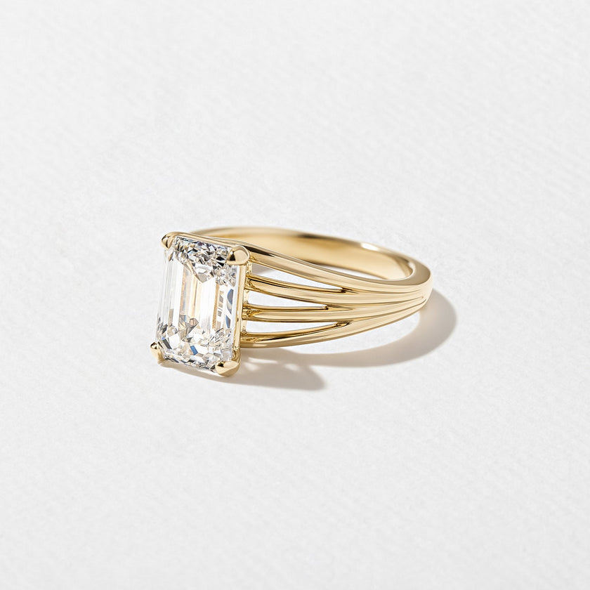 2.5 Carat Emerald Cut Lab Diamond Solitaire Ring - Mivaan Fine Jewelry