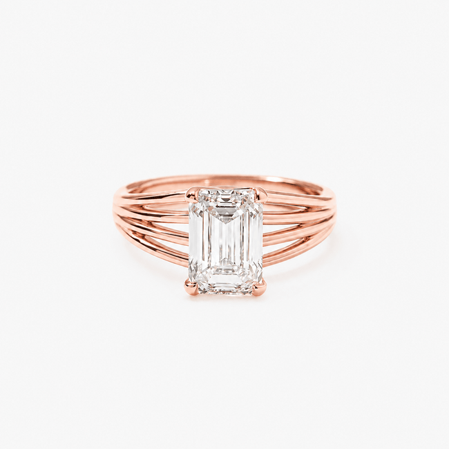 2.50 Carat Emerald Cut Lab Diamond Solitaire Ring - Mivaan Fine Jewelry