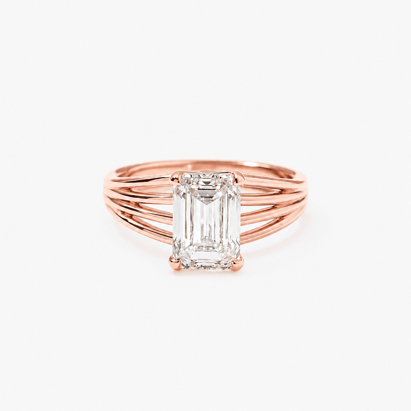 2.50 Carat Emerald Cut Lab Diamond Solitaire Ring - Mivaan Fine Jewelry