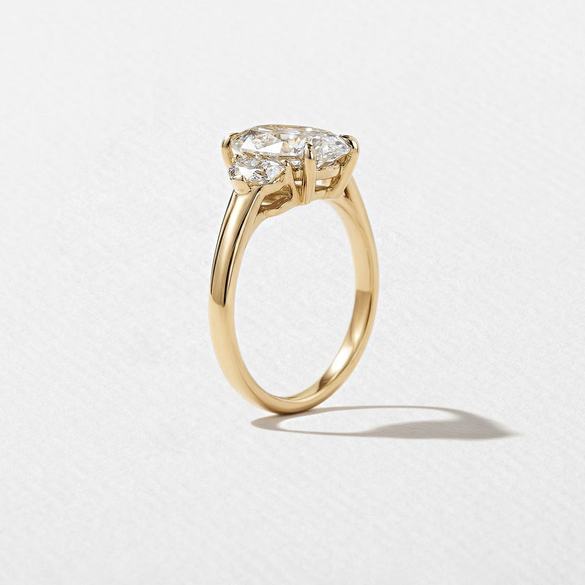 2.5 Carat Oval Cut Diamond Engagement Ring 4 Prong Set in Gold - Mivaan Fine Jewelry