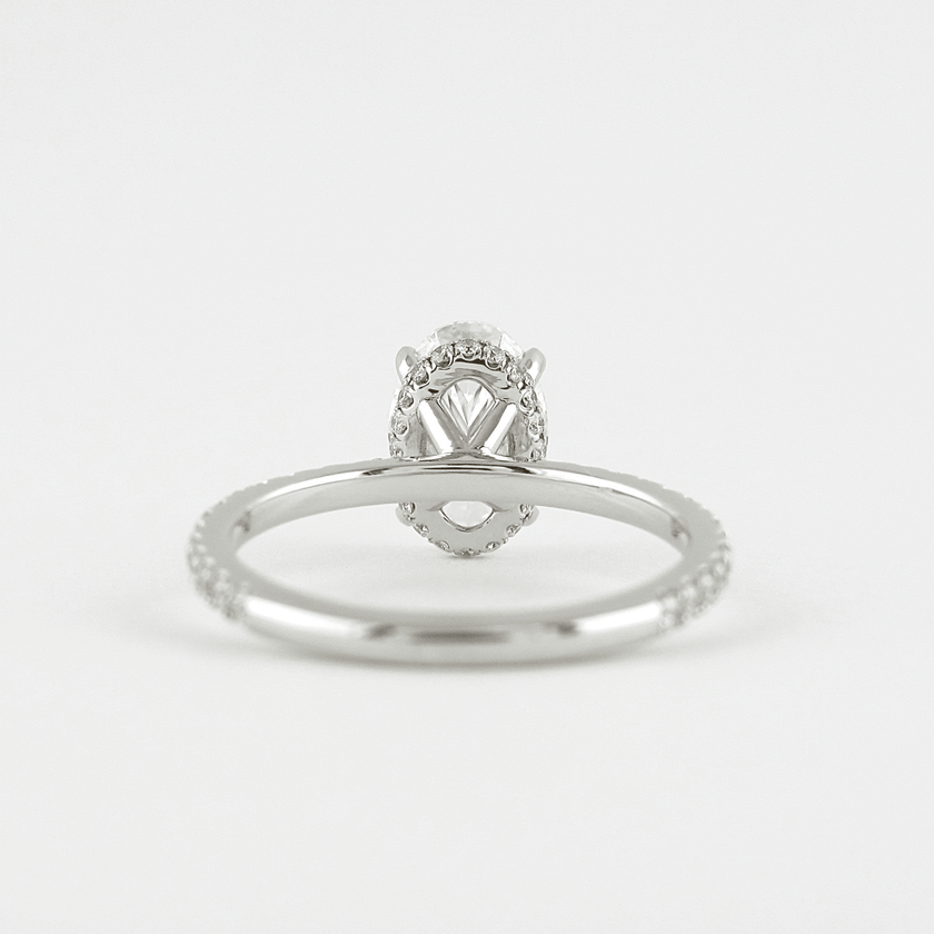 2.5 Carat Oval Lab Diamond Engagement Ring with Pave Hidden Halo - Mivaan Fine Jewelry