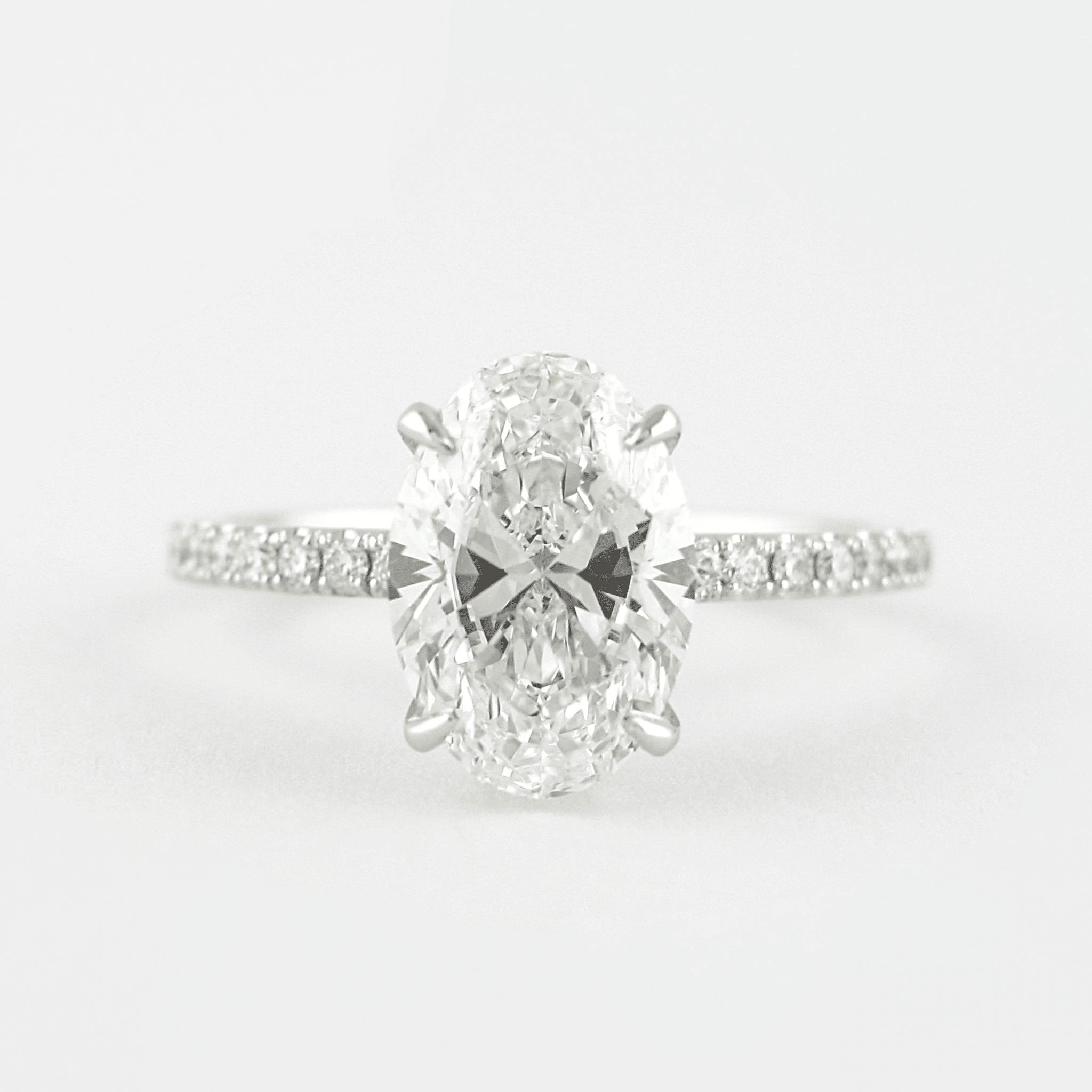 2.5 Carat Oval Lab Diamond Engagement Ring with Pave Hidden Halo - Mivaan Fine Jewelry