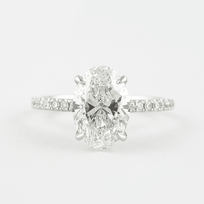 2.5 Carat Oval Lab Diamond Engagement Ring with Pave Hidden Halo - Mivaan Fine Jewelry