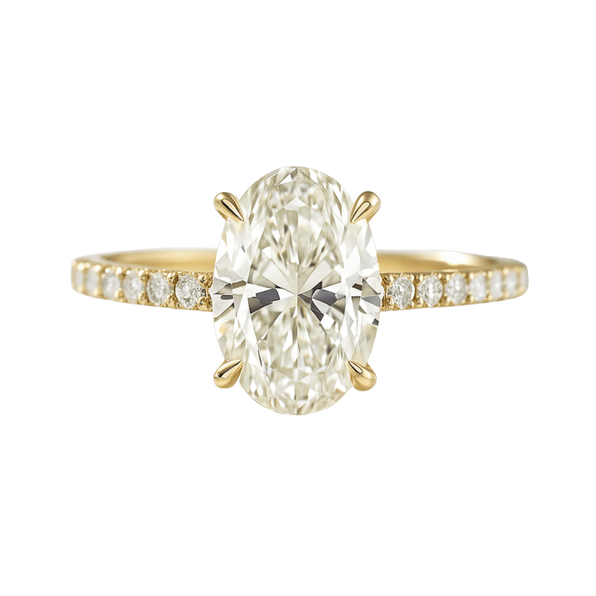 2.5 Carat Oval Lab Diamond Engagement Ring with Pave Hidden Halo - Mivaan Fine Jewelry