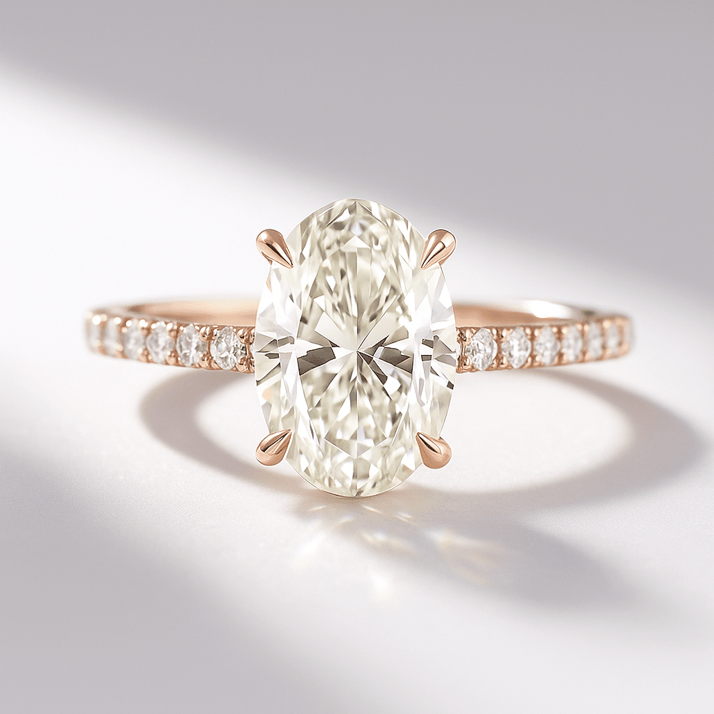 2.5 Carat Oval Lab Diamond Engagement Ring with Pave Hidden Halo - Mivaan Fine Jewelry