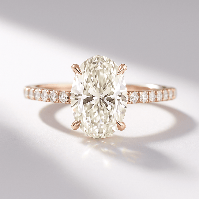 2.5 Carat Oval Lab Diamond Engagement Ring with Pave Hidden Halo - Mivaan Fine Jewelry