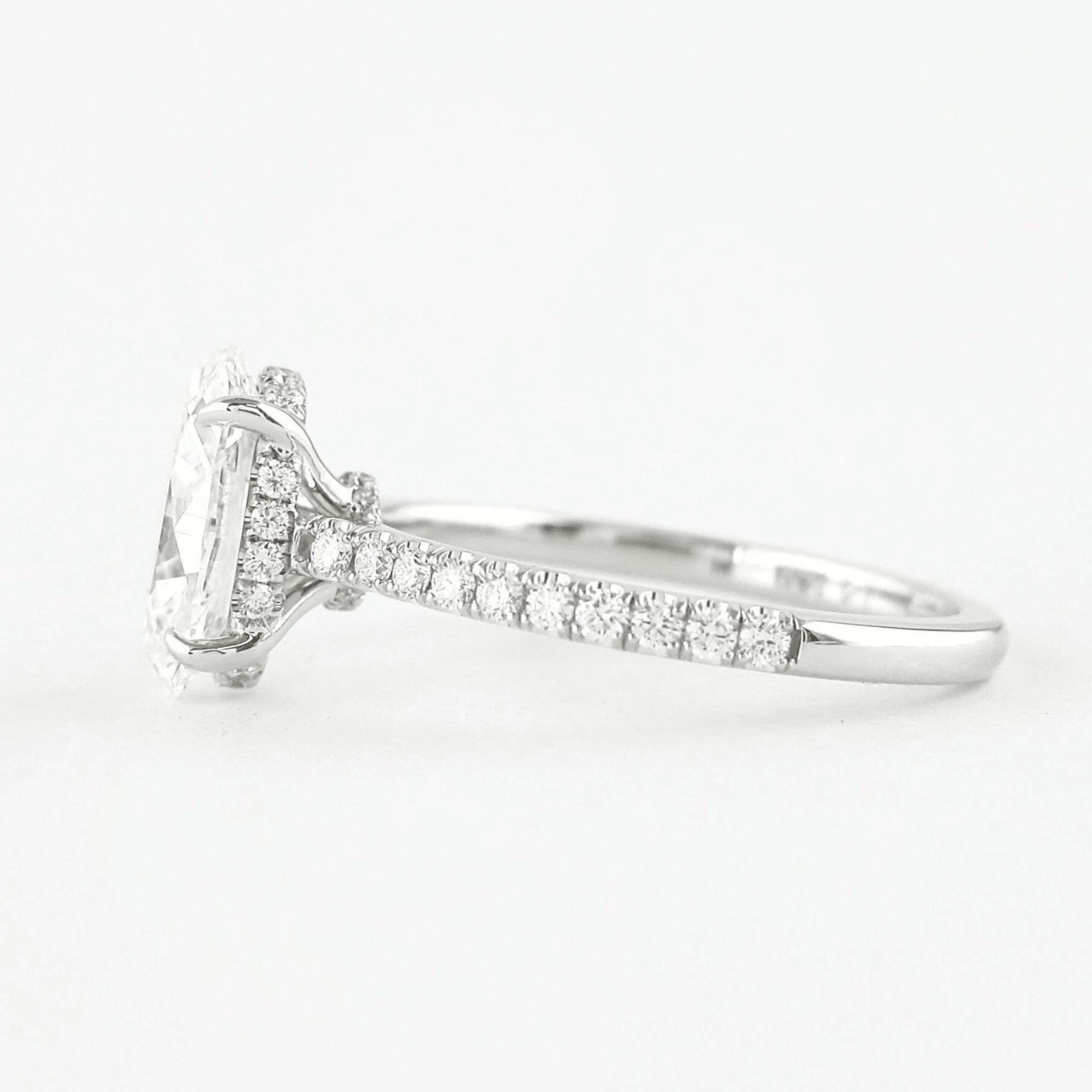 2.5 Carat Oval Lab Diamond Engagement Ring with Pave Hidden Halo - Mivaan Fine Jewelry