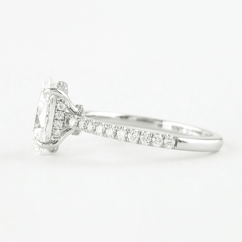 2.5 Carat Oval Lab Diamond Engagement Ring with Pave Hidden Halo - Mivaan Fine Jewelry