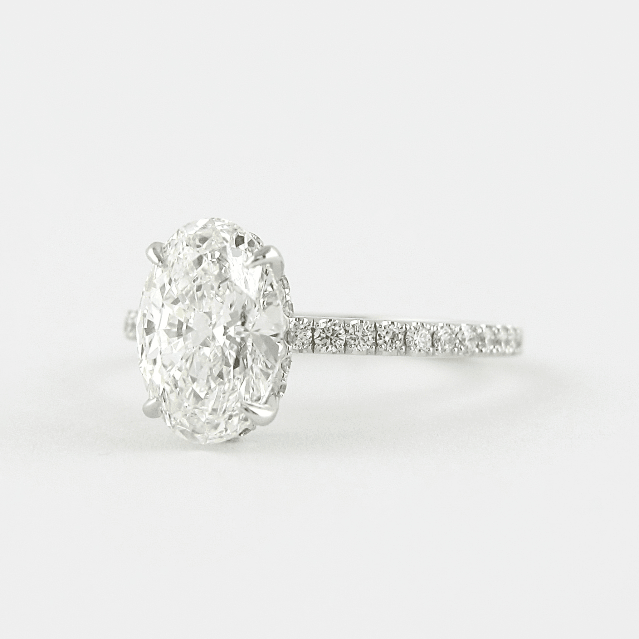 2.5 Carat Oval Lab Diamond Engagement Ring with Pave Hidden Halo - Mivaan Fine Jewelry