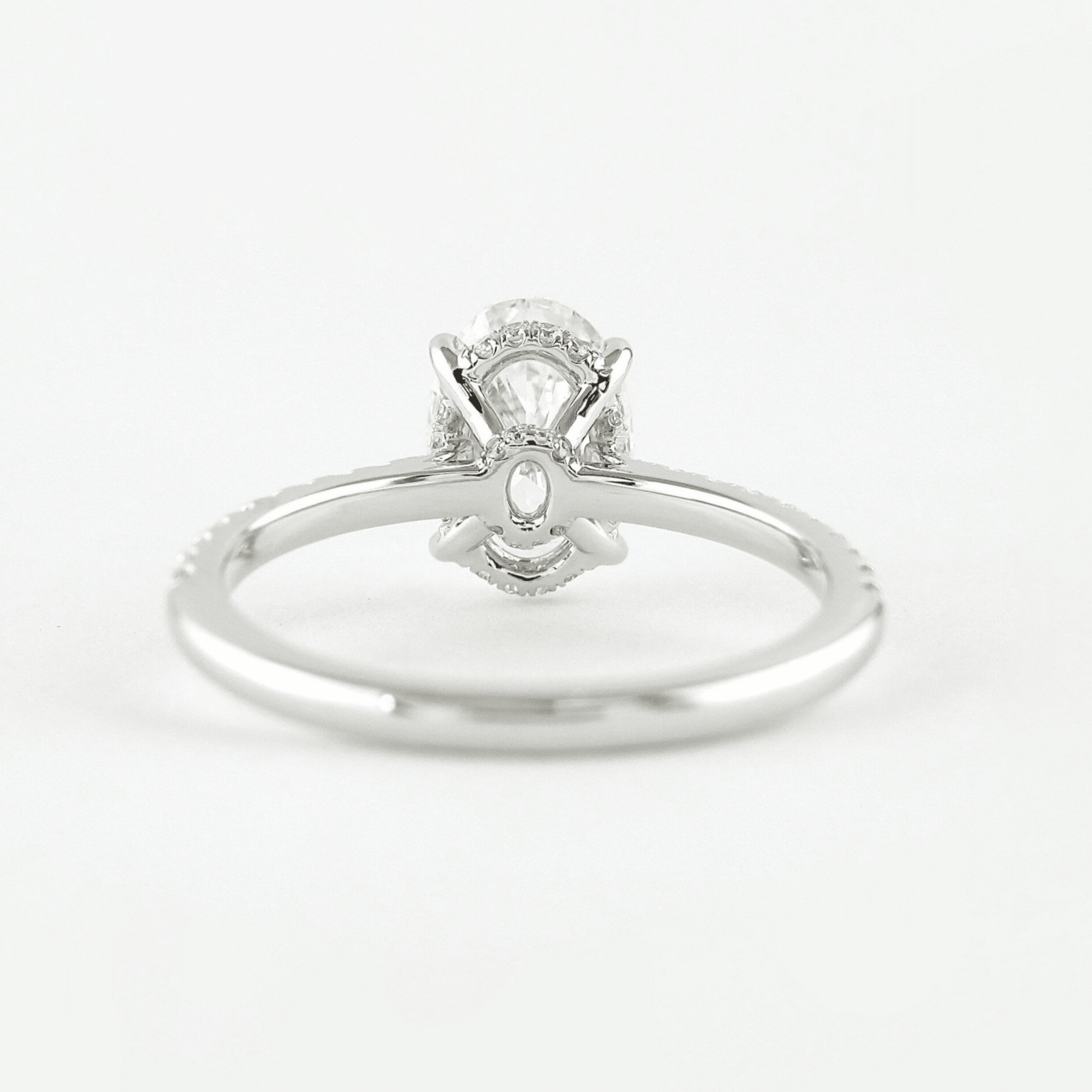 2.5 Carat Oval Lab Diamond Engagement Ring with Pave Hidden Halo - Mivaan Fine Jewelry