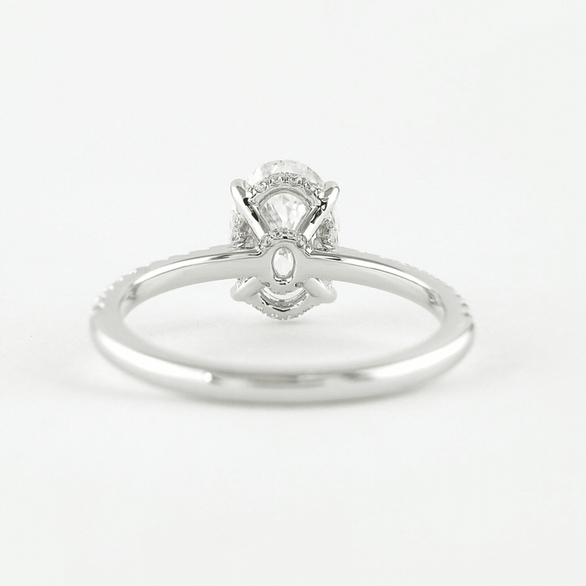 2.5 Carat Oval Lab Diamond Engagement Ring with Pave Hidden Halo - Mivaan Fine Jewelry