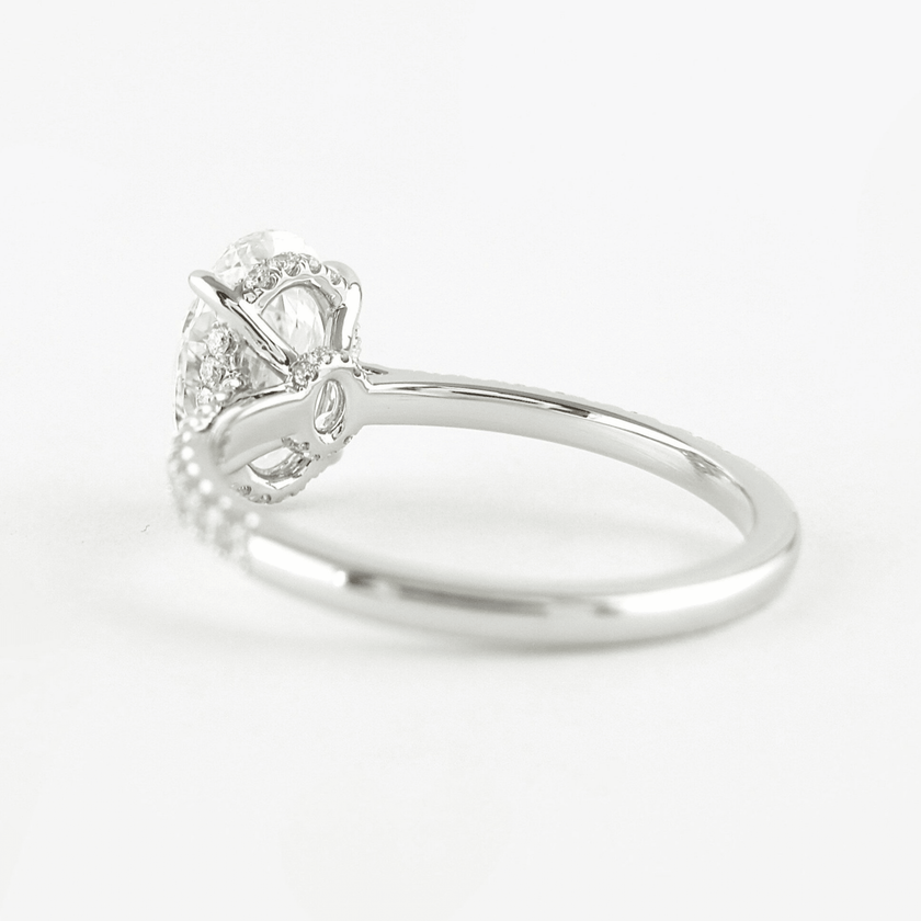 2.5 Carat Oval Lab Diamond Engagement Ring with Pave Hidden Halo - Mivaan Fine Jewelry