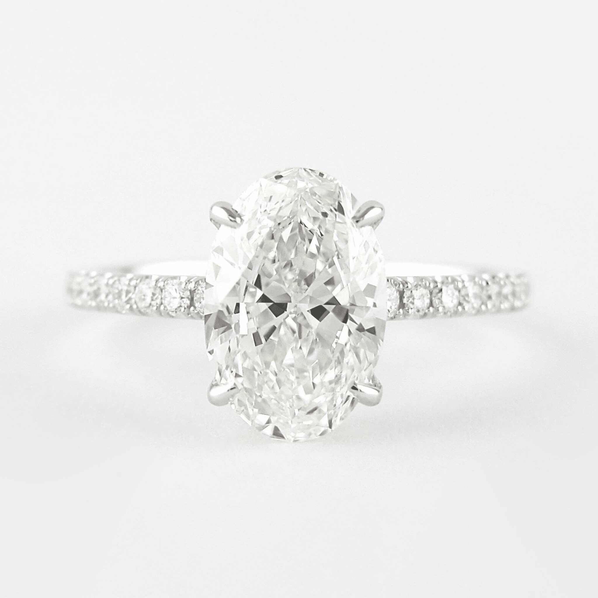 2.5 Carat Oval Lab Diamond Engagement Ring with Pave Hidden Halo - Mivaan Fine Jewelry