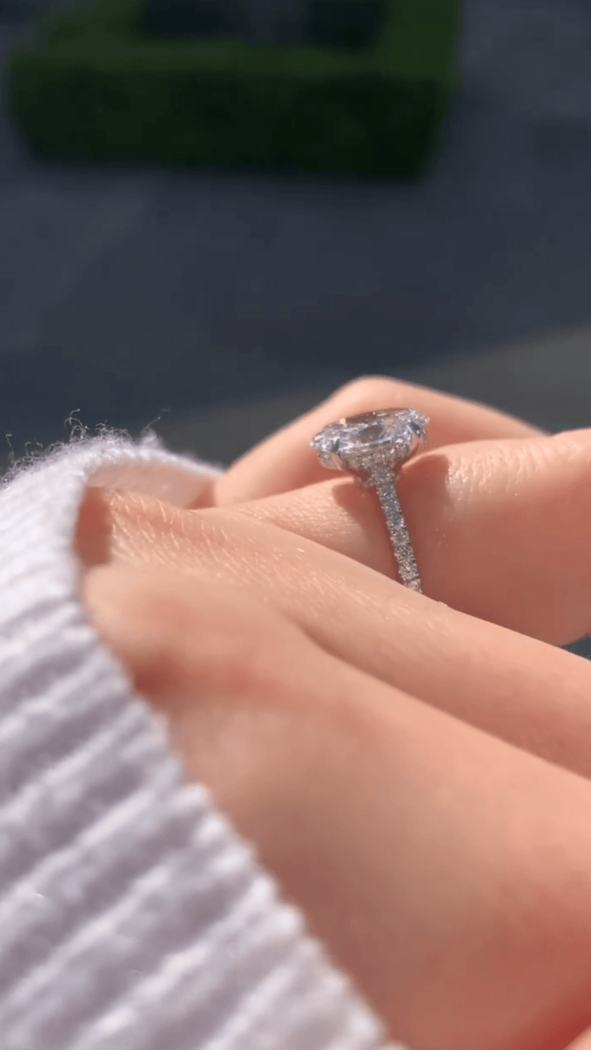 2.5 Carat Oval Lab Diamond Engagement Ring with Pave Hidden Halo - Mivaan Fine Jewelry