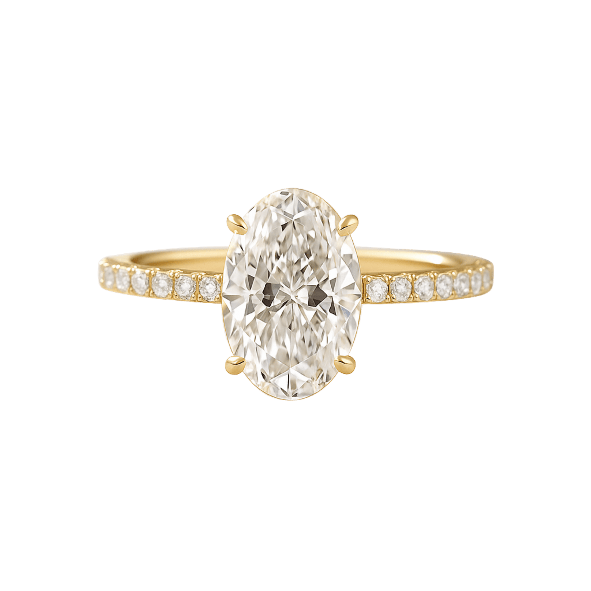 2.5 Carat Oval Lab Diamond Engagement Ring with Pave Hidden Halo - Mivaan Fine Jewelry