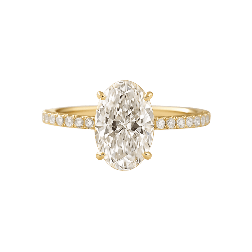 2.5 Carat Oval Lab Diamond Engagement Ring with Pave Hidden Halo - Mivaan Fine Jewelry