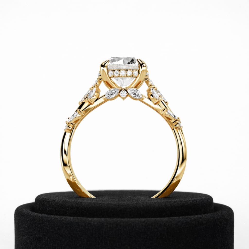 2.5 Carat Round Brilliant Lab Grown Diamond Nature Inspired Engagement Ring - Mivaan Fine Jewelry