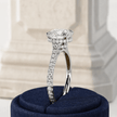 2.5 Carat Round Lab Grown Diamond Engagement Ring with Pavé Band - Mivaan Fine Jewelry