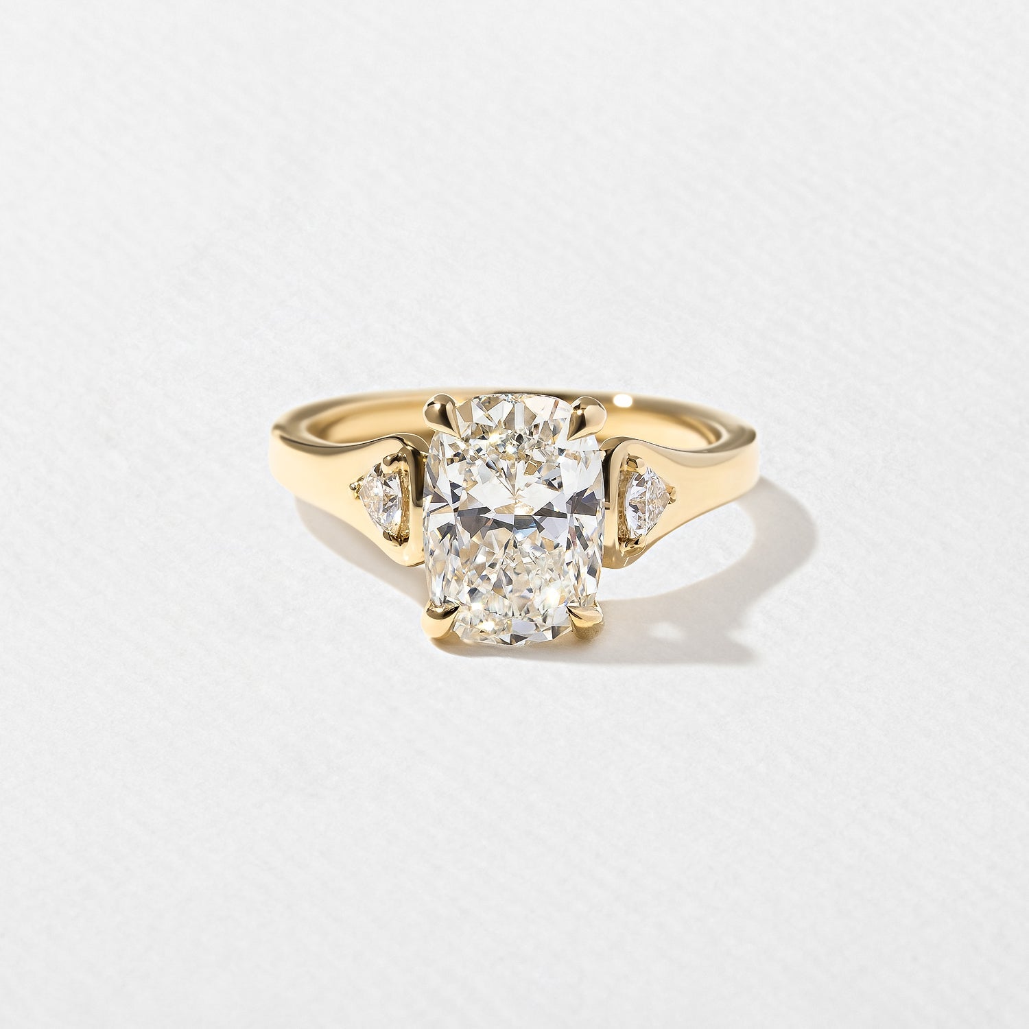 2.50 Carat Cushion Cut Lab Grown Diamond Three Stone Ring - Mivaan Fine Jewelry