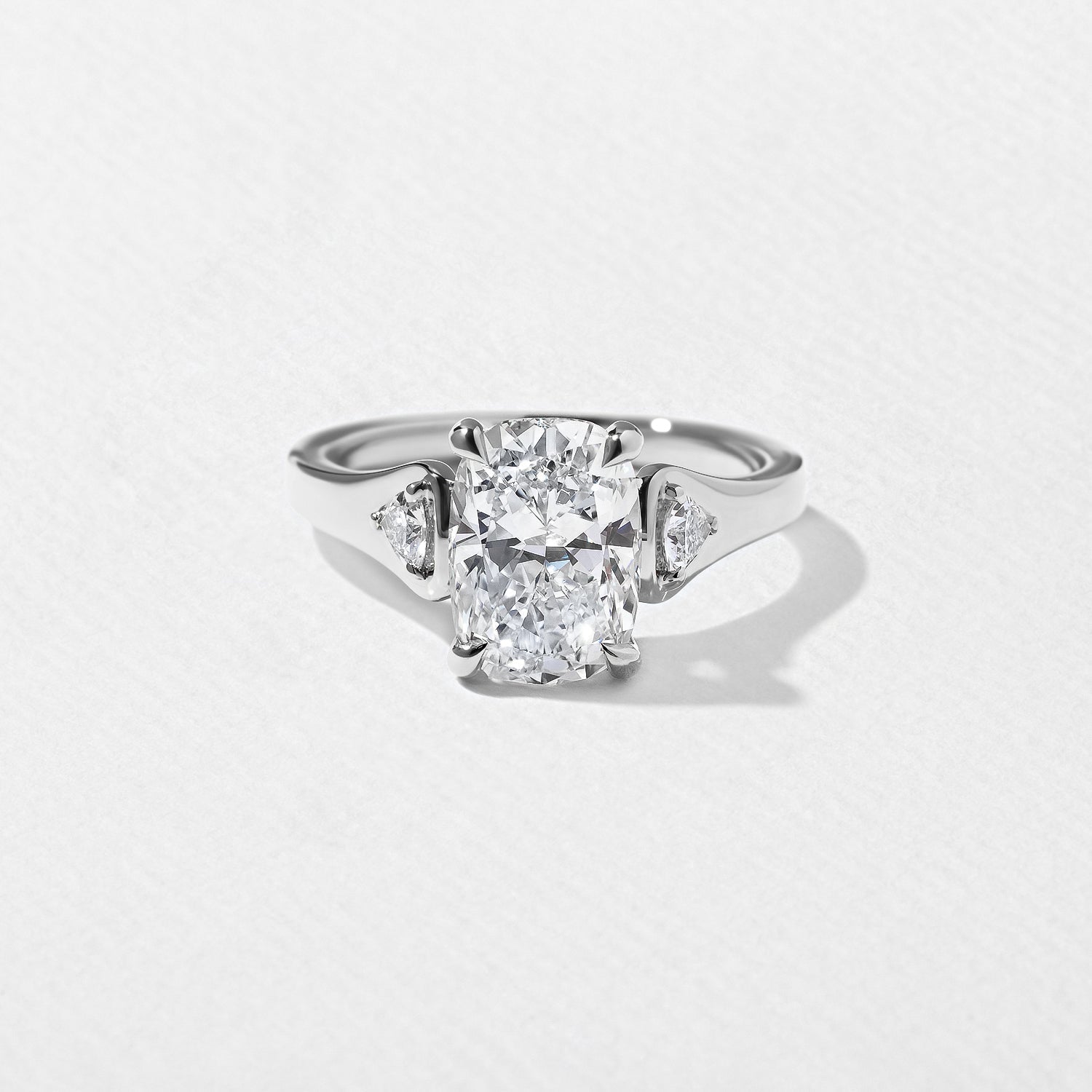 2.50 Carat Cushion Cut Lab Grown Diamond Three Stone Ring - Mivaan Fine Jewelry