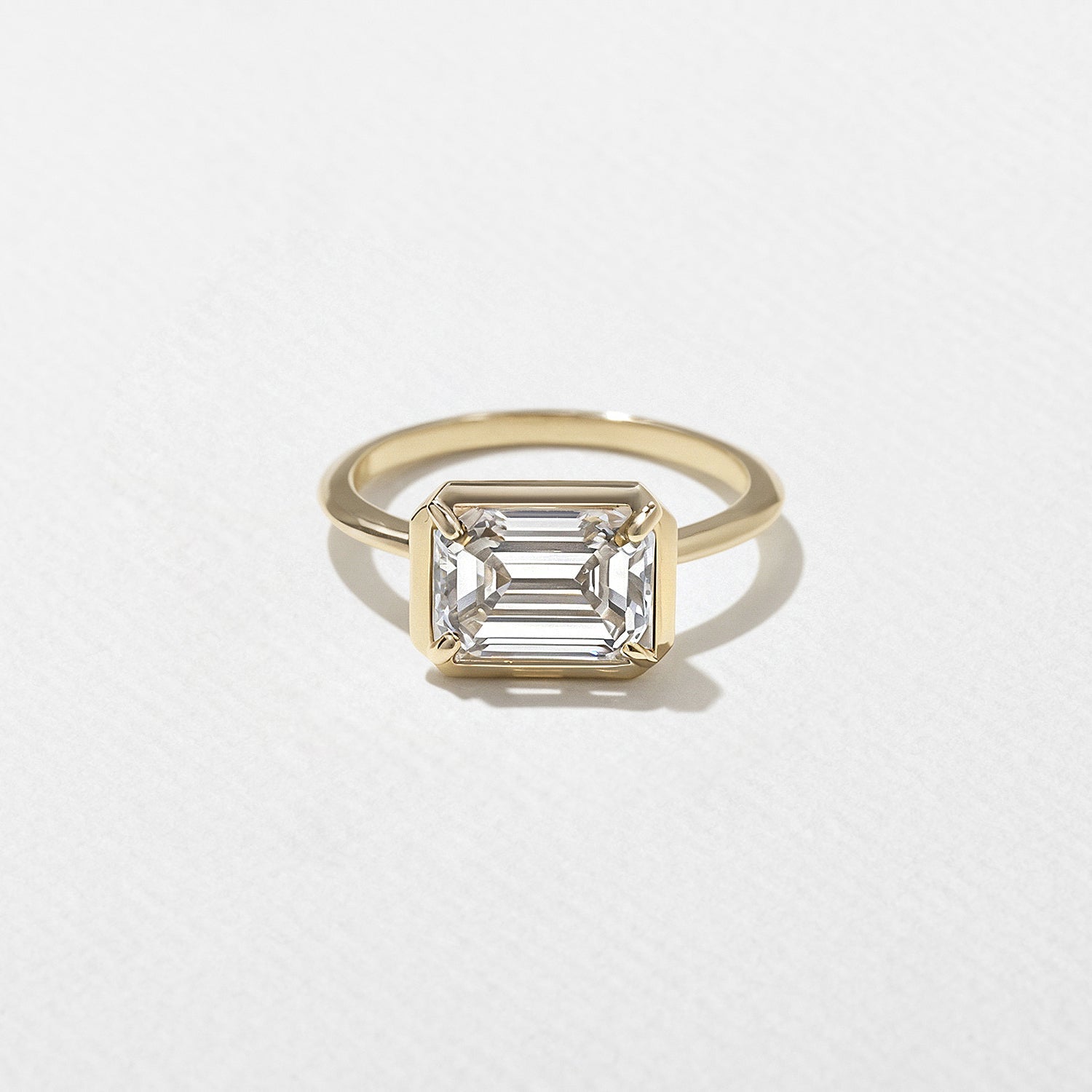 2.50 Carat Emerald Cut Lab Grown Diamond Ring in 14K Solid Gold - Mivaan Fine Jewelry