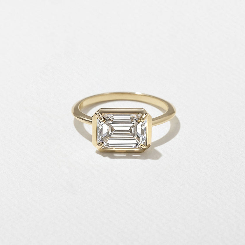 2.50 Carat Emerald Cut Lab Grown Diamond Ring in 14K Solid Gold - Mivaan Fine Jewelry