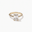 2.50 Carat Emerald Cut Lab Grown Diamond Ring with Pavé Band - Mivaan Fine Jewelry